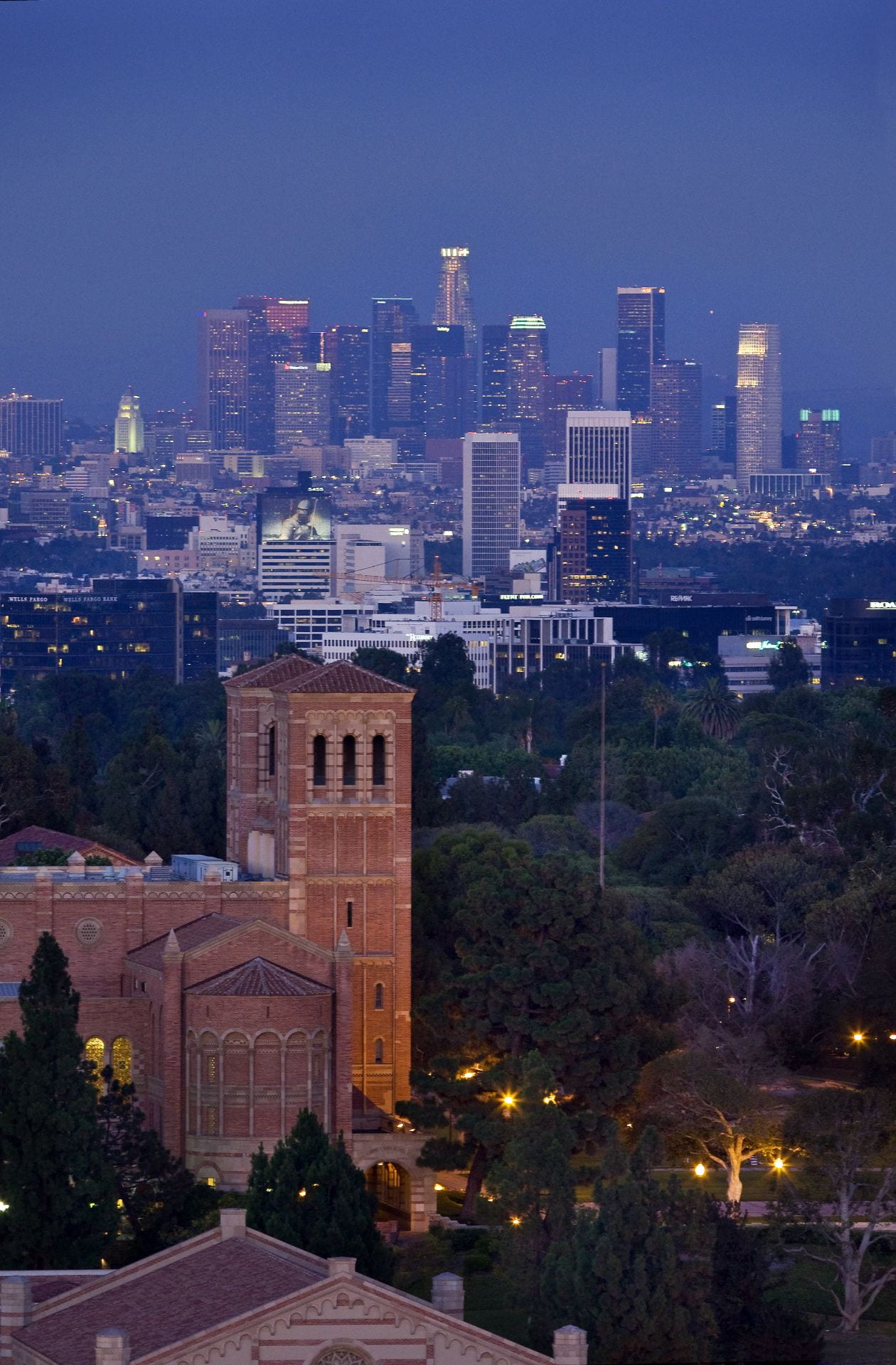 Royce Hall and downtown L.A.